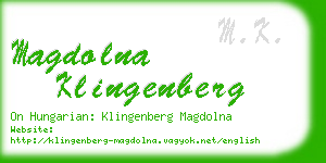magdolna klingenberg business card
